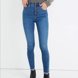 Madewell 10” high rise skinny jeans in Mackey wash